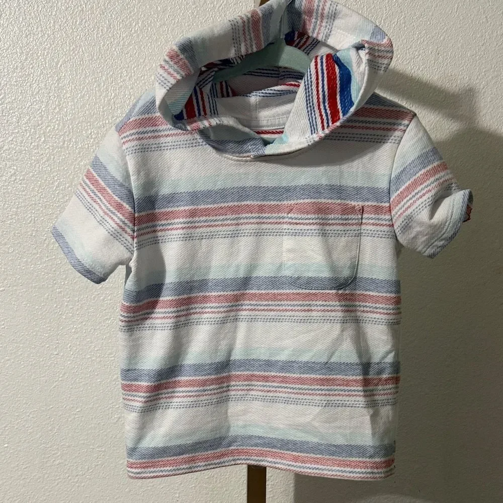 Cat & Jack Multicolor Striped Hoodie T-Shirt